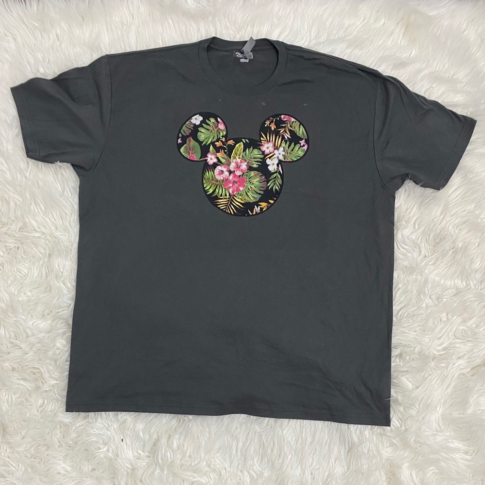 Women’s Mickey Mouse Tropical Gray Graphic T-Shirt